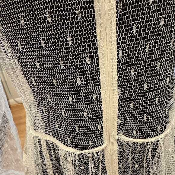 RED VALENTINO Lace Delicate Feminine Peter Pan Collar Romantic Dress in Neutrals - Picture 10 of 11